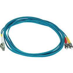Monoprice 10Gb Fiber Optic Cable, LC/ST, Multi Mode, Duplex - 3 Meter (50/125 Type) - Aqua