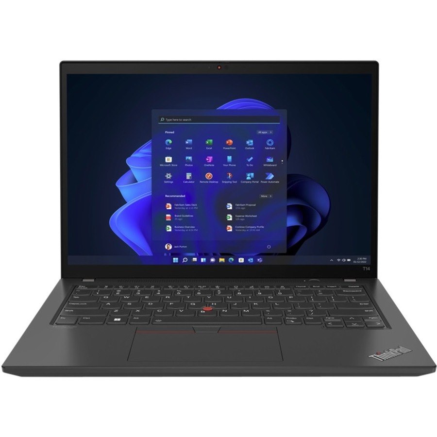 Lenovo ThinkPad T14 Gen 3 21AH00D7UK 35.6 cm (14") Notebook - WUXGA - 1920 x 1200 - Intel Core i7 12th Gen i7-1255U Deca-core (10 Core) 1.70 GHz - 16 GB Total RAM - 16 GB On-board Memory - 512 GB SSD - Thunder Black