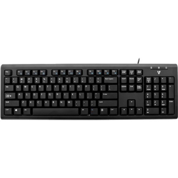 V7 KU200 Keyboard - Cable Connectivity - USB Interface - German - QWERTZ Layout - Black