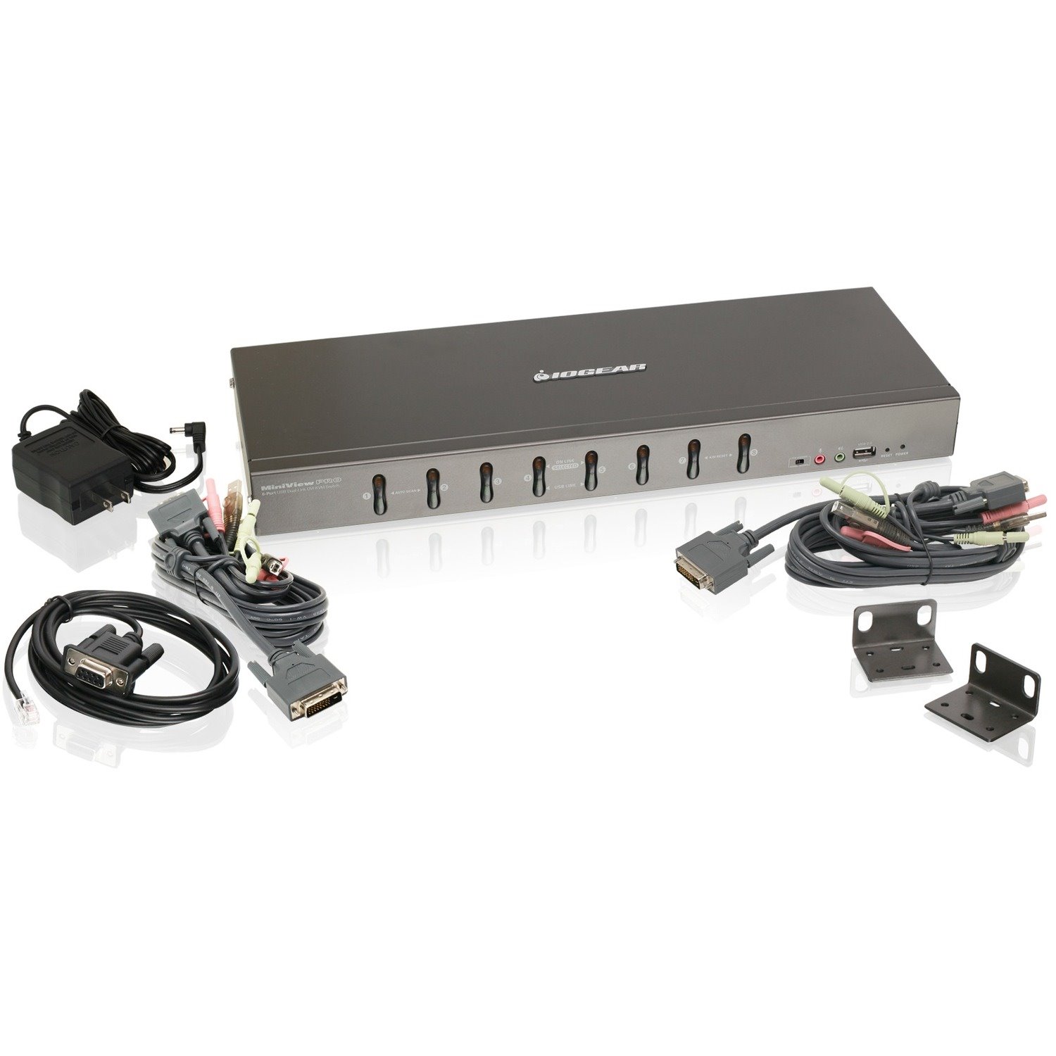 IOGEAR 8-Port Dual Link DVI KVMP with VGA Support