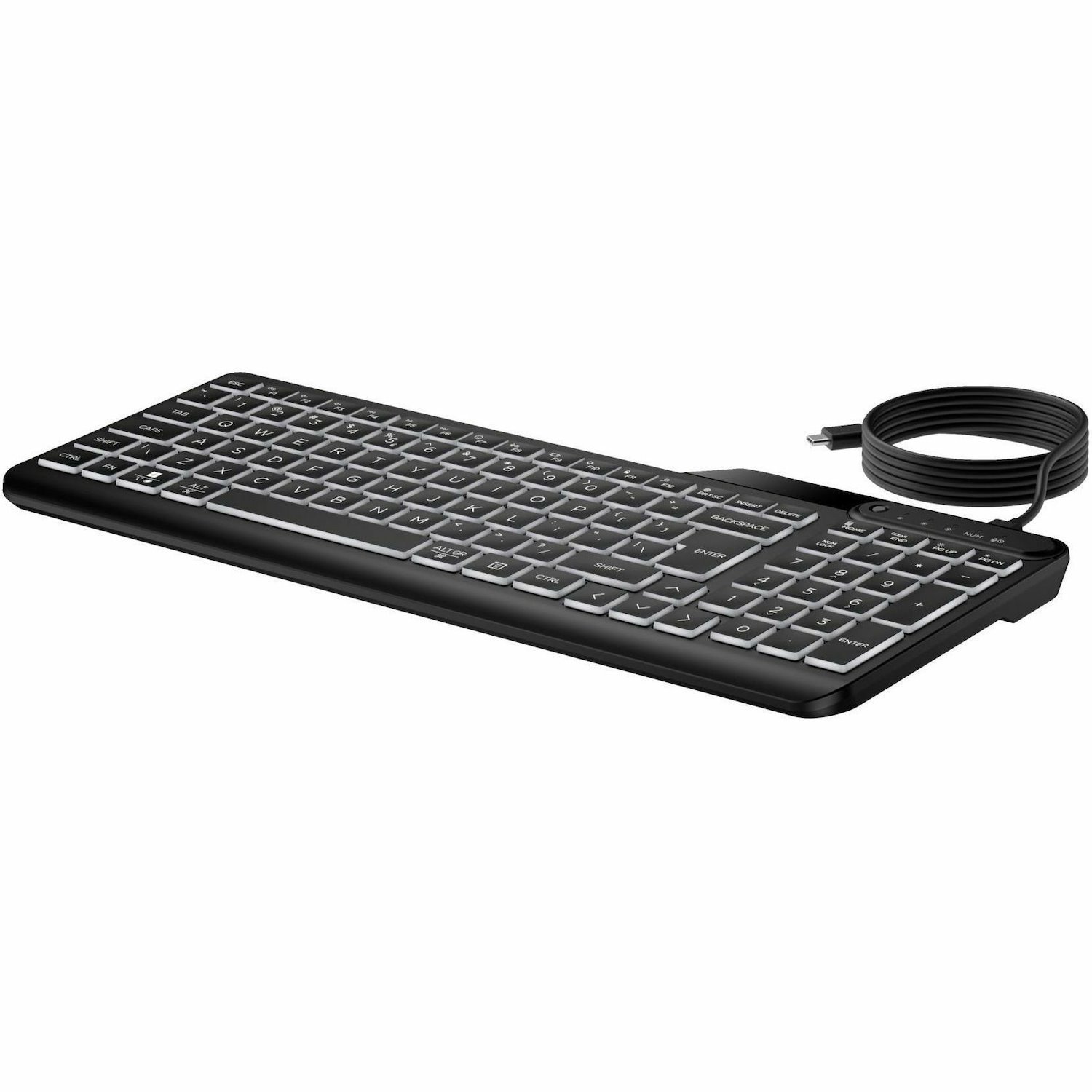 HP 405 Keyboard - Cable Connectivity - USB Type C, USB Type A Interface - LED