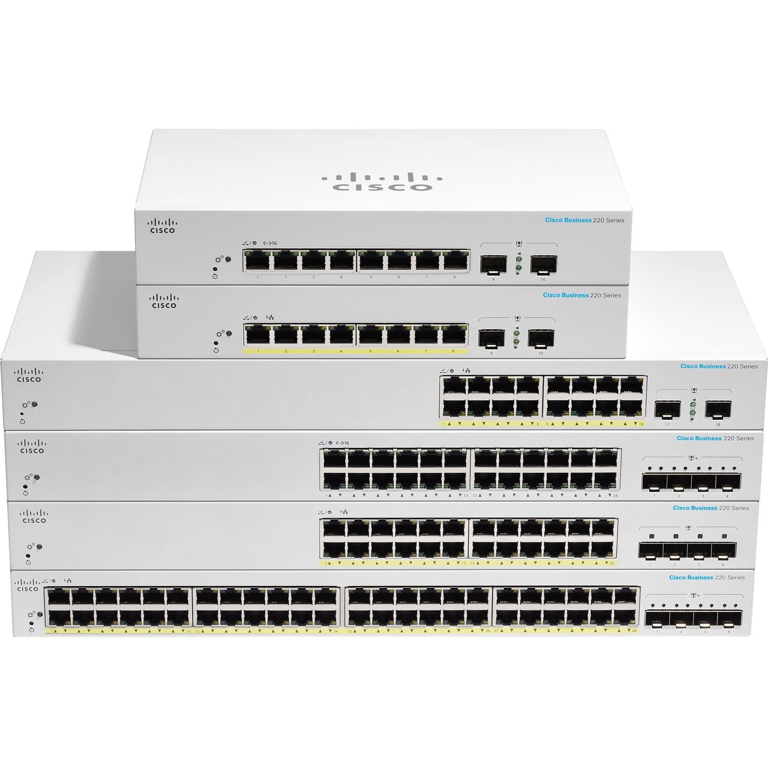 Cisco Business 220 CBS220-48T-4X 48 Ports Manageable Ethernet Switch - Gigabit Ethernet, 10 Gigabit Ethernet - 1000Base-T, 10GBase-X