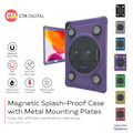 CTA Digital Magnetic Splash-Proof Case with Metal Mounting Plates for iPad 7th/ 8th/ 9th Gen 10.2, iPad Air 3, iPad Pro 10.5, Purple