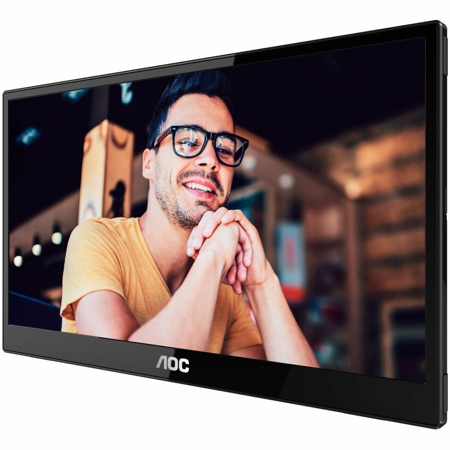 AOC 16T3EA 16" Class Full HD LED Monitor - 16:9 - Black, Grey