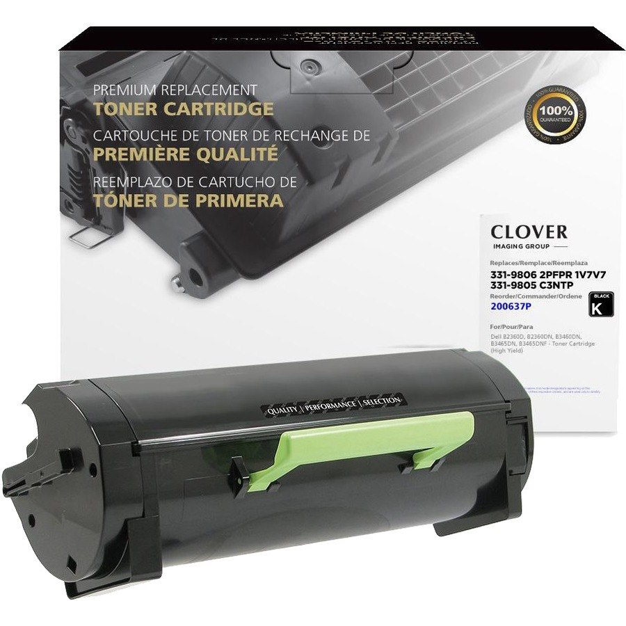 Clover Technologies Remanufactured High Yield Laser Toner Cartridge - Alternative for Dell 1V7V7, 2PFPR, 331-9805, 331-9806, M11XH, C3NTP - Black - 1 Pack