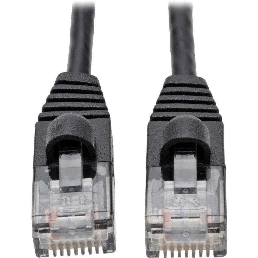 Eaton Tripp Lite Series Cat6a 10G Snagless Molded Slim UTP Ethernet Cable (RJ45 M/M), Black, 1 ft. (0.31 m)