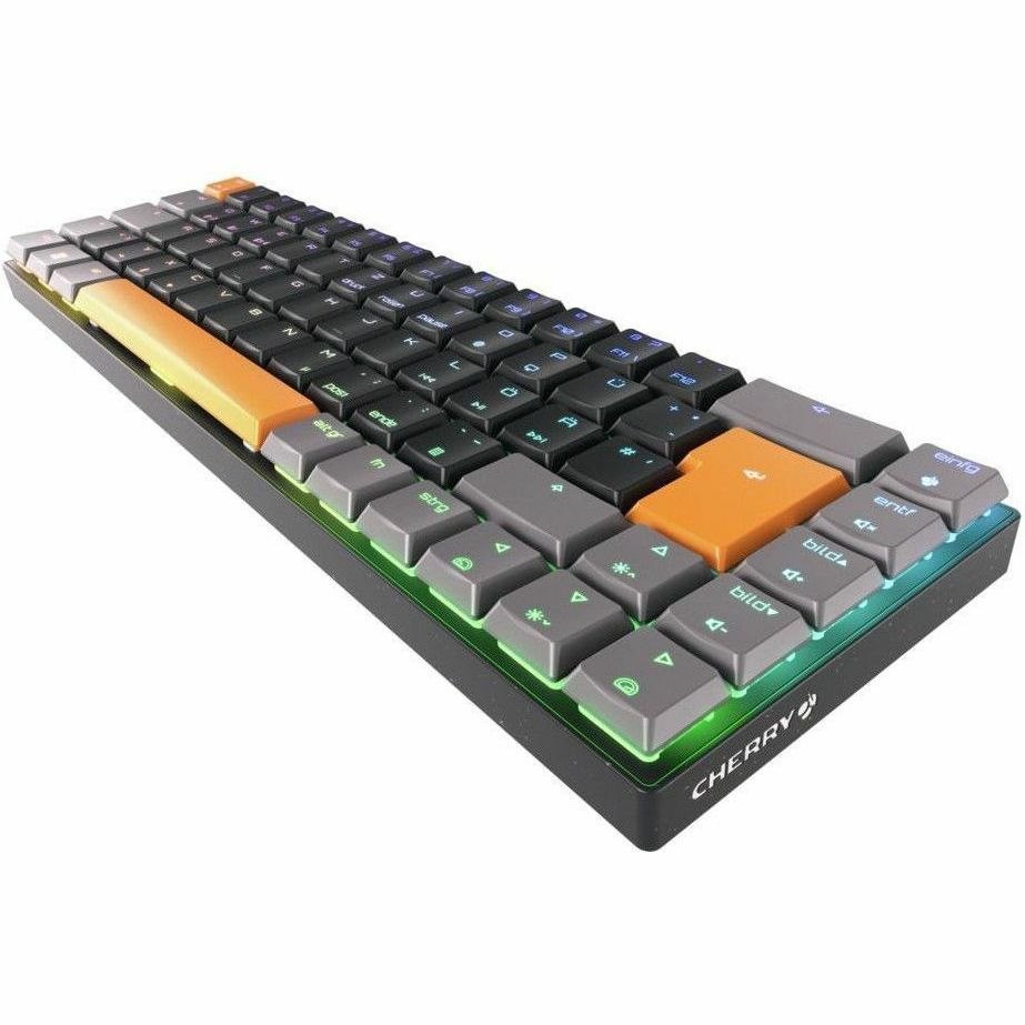 CHERRY MX-LP 2.1 Gaming Keyboard - Wireless Connectivity - USB Type A Interface - RGB LED - English (UK) - QWERTY Layout - Black