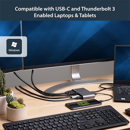 StarTech.com USB 3.0 Type C Docking Station for Notebook/Monitor - 100 W