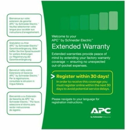WBEXT3YR-SU-01 APC Factory Warranty extension of a 0-1kVA UPS by 3 Additional Years  - 3 year extended warranty covering UPS and internal batteries for a total of 6 years includes phone and email support - All freight charges to deliver and collect hardware.  *Warranty does not cover external batteries. Can be quoted if required.
