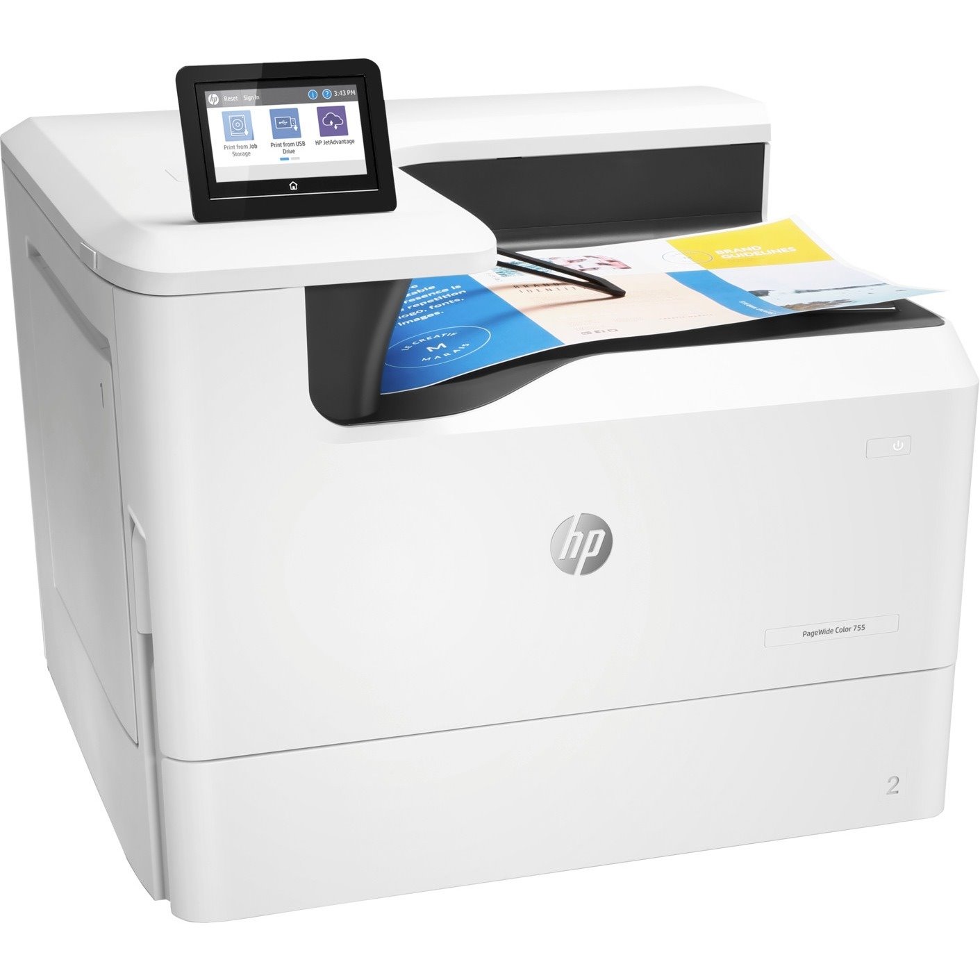 HP 755dn Desktop Page Wide Array Printer - Color