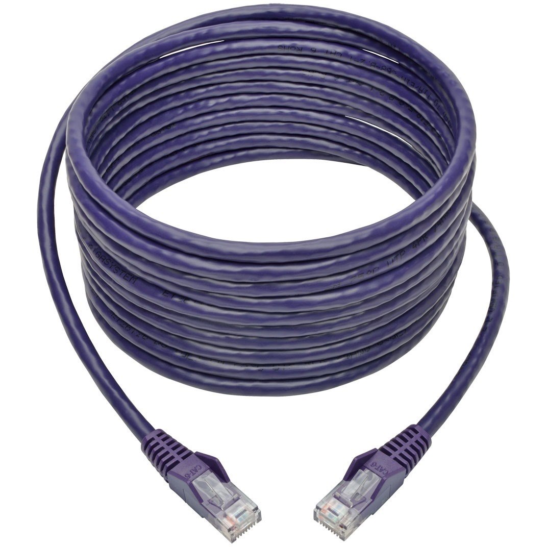 Eaton Tripp Lite Series Cat6 Gigabit Snagless Molded (UTP) Ethernet Cable (RJ45 M/M), PoE, Purple, 20 ft. (6.09 m)