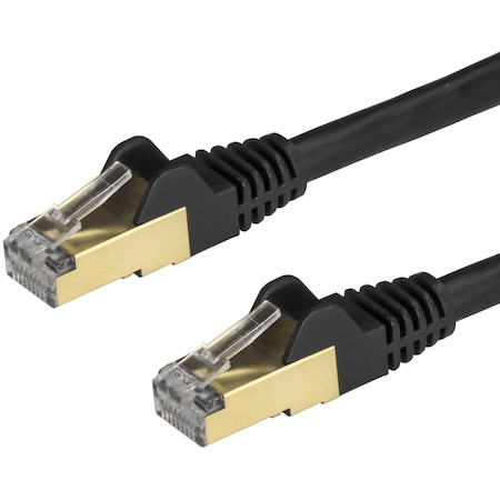 StarTech.com 2m CAT6a Ethernet Cable - 10 Gigabit Category 6a Shielded Snagless 100W PoE Patch Cord - 10GbE Black UL Certified Wiring/TIA