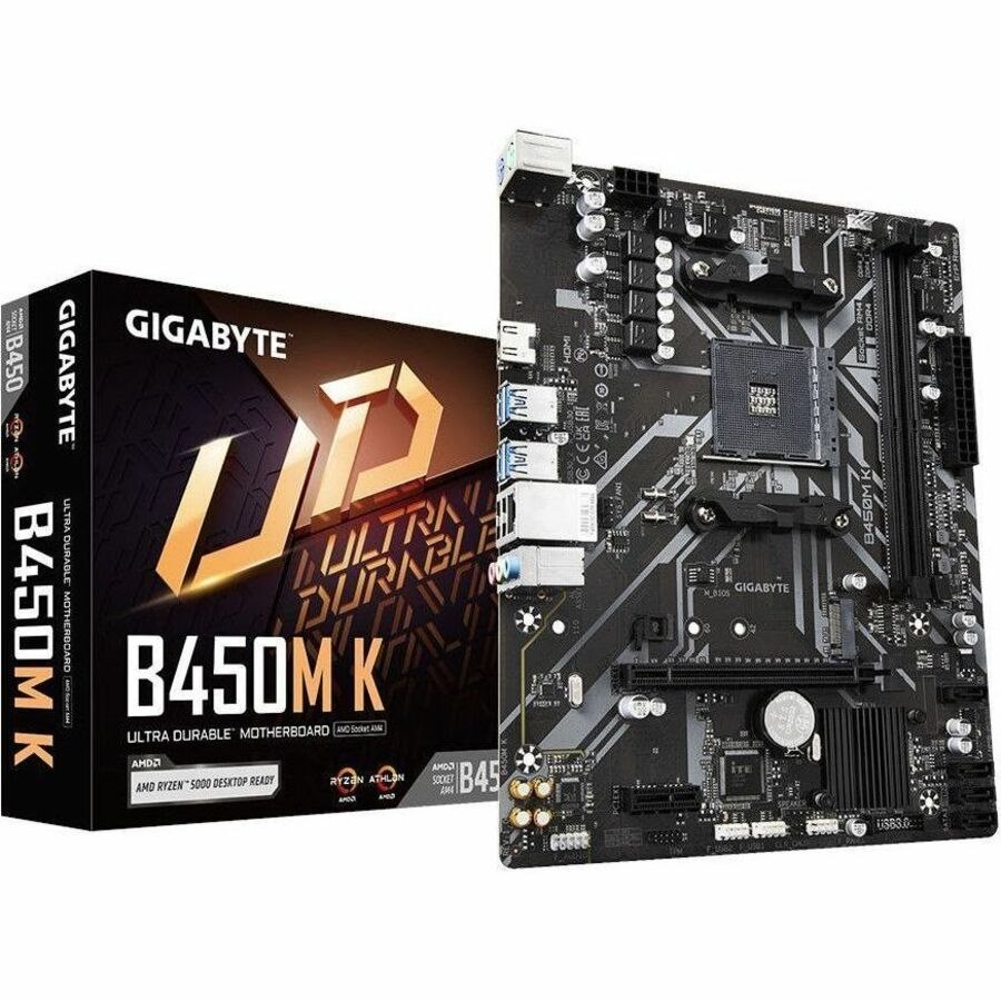 Gigabyte Ultra Durable B450M K Gaming Desktop Motherboard - AMD B450 Chipset - Socket AM4 - Micro ATX