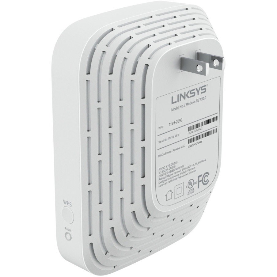 Linksys RE7350 Dual Band IEEE 802.11 a/b/g/n/ac/ax 1.76 Gbit/s Wireless Range Extender