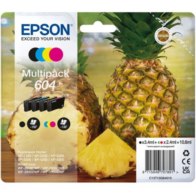 Epson 604 Original Standard Yield Inkjet Ink Cartridge - Multi-pack - Magenta Pack