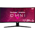 ViewSonic OMNI VX3418-2KPC 34" UWQHD Curved Screen LED Monitor - 21:9 - Black