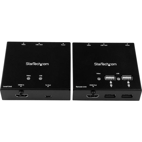 StarTech.com HDMI over CAT6 Extender with 4-port USB Hub - Remote HDMI over CAT5 or CAT6 - 165 ft (50m) - 1080p