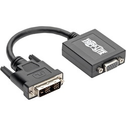 Tripp Lite by Eaton 6in DVI-D to VGA Adapter Active Converter Cable 6" 1920x1200 - DVI/VGA for Video Device, Monitor, Projector - 6" - 1 x DVI-D (Single-Link) Male Digital Video - 1 x HD-15 Female VGA, 1 x Micro Type B Female USB - Black