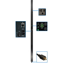 Tripp Lite by Eaton PDU 5.7kW 3-Phase Monitored PDU 120V Outlets (36 5-15/20R) 208V L21-20P 10 ft. (3.05 m) Cord 0U Vertical TAA
