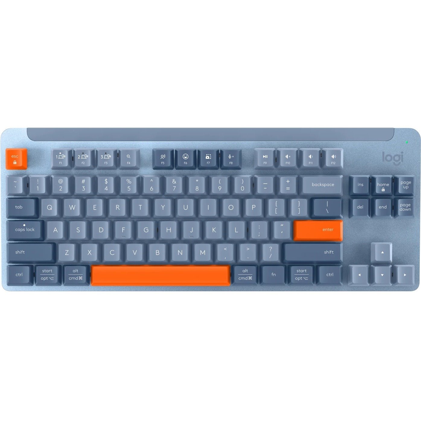 Logitech Signature K855 Keyboard - Wireless Connectivity - Blue Grey