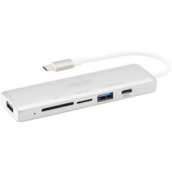 Tripp Lite by Eaton USB-C Multiport Adapter USB 3.x (5Gbps) USB-A/C Hub Ports Card Reader Silver