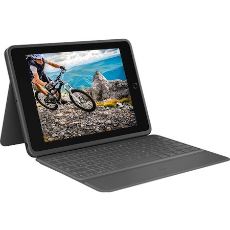 Logitech Rugged Folio Keyboard/Cover Case (Folio) for 25.9 cm (10.2") Apple, Logitech iPad (7th Generation) Tablet - Graphite