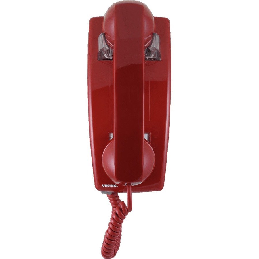 Viking Electronics Hot-Line Wall Phone, Red Color