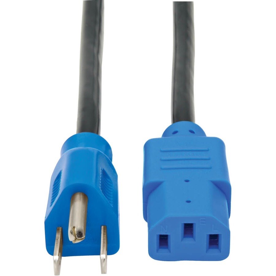 Tripp Lite by Eaton Desktop Computer AC Power Cable, NEMA 5-15P to C13 - 10A, 125V, 18 AWG, 4 ft. (1.22 m), Blue Plugs