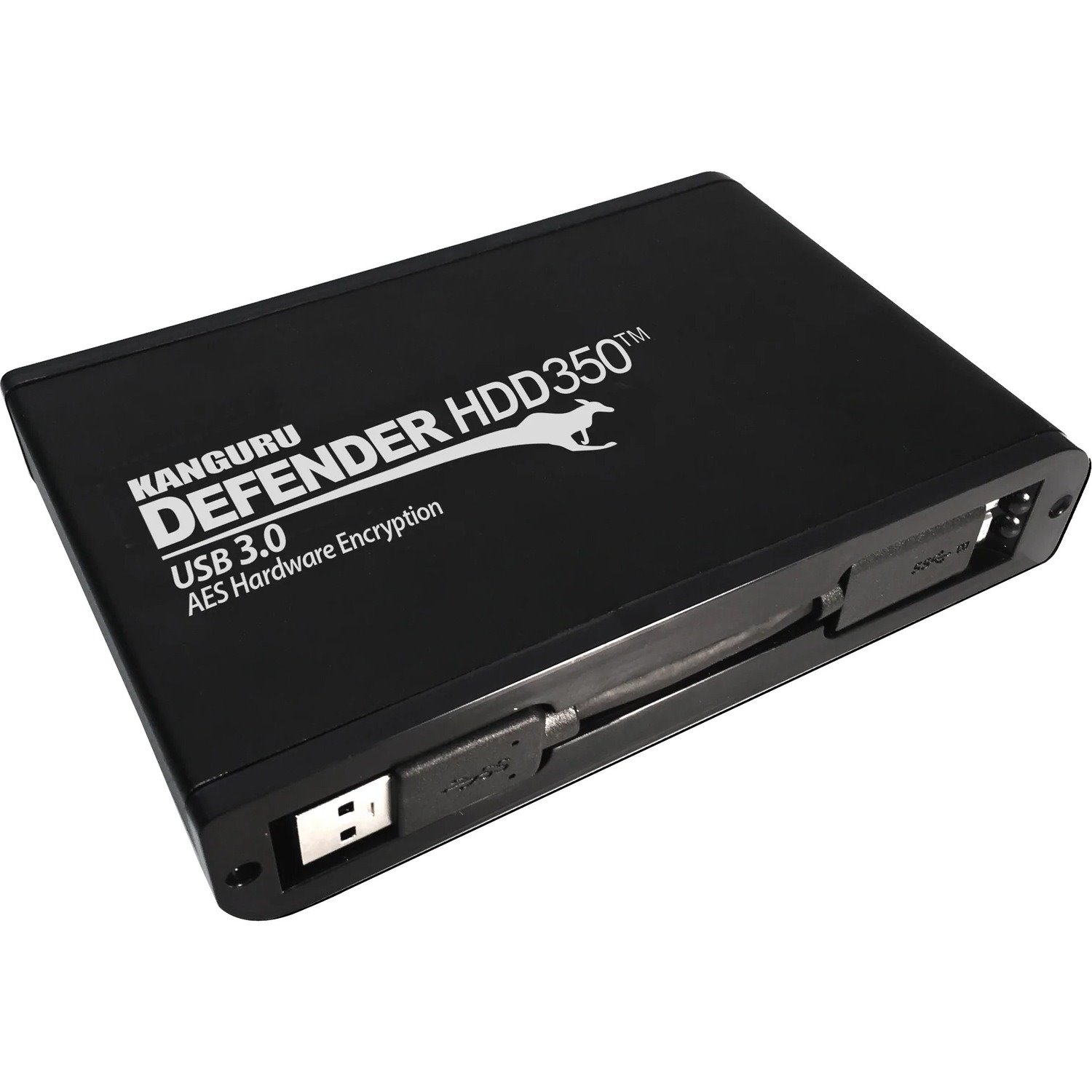 Kanguru Defender HDD350 1 TB FIPS 140-2 Certified - Hardware Encrypted Hard Drive - 2.5" External - SATA (SATA/600) - Matte Black - TAA Compliant