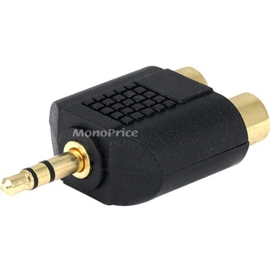 Monoprice 3.5mm Stereo Plug to 2 RCA Jack Splitter Adaptor - Gold Plated