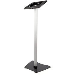 StarTech.com Secure Tablet Floor Stand - Security lock protects your tablet from theft and tampering - Supports iPad and other 9.7" tablets - Fixed Height of approx. 42" (1060 mm) - Built-in cable management - Covered Home button - TAA compliant - Thread the tablet's charge cable through the pillar-style stand