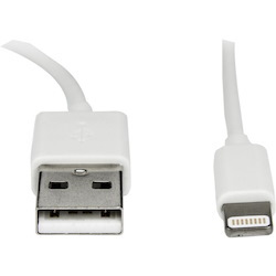 Rocstor Premium 1m (3ft) 8-pin Slim Lightning Connector to USB Charge Sync Cable White - For iPhone / iPod / iPad - 1m Lightning to USB for iPhone, iPod, iPad - 3 ft - 1 Pack - 1 x Lightning Male Proprietary Connector - 1 x Type A Male USB - MFI - Nickel Plated Connector - White CABLE IPHONE IPOD IPAD WHITE