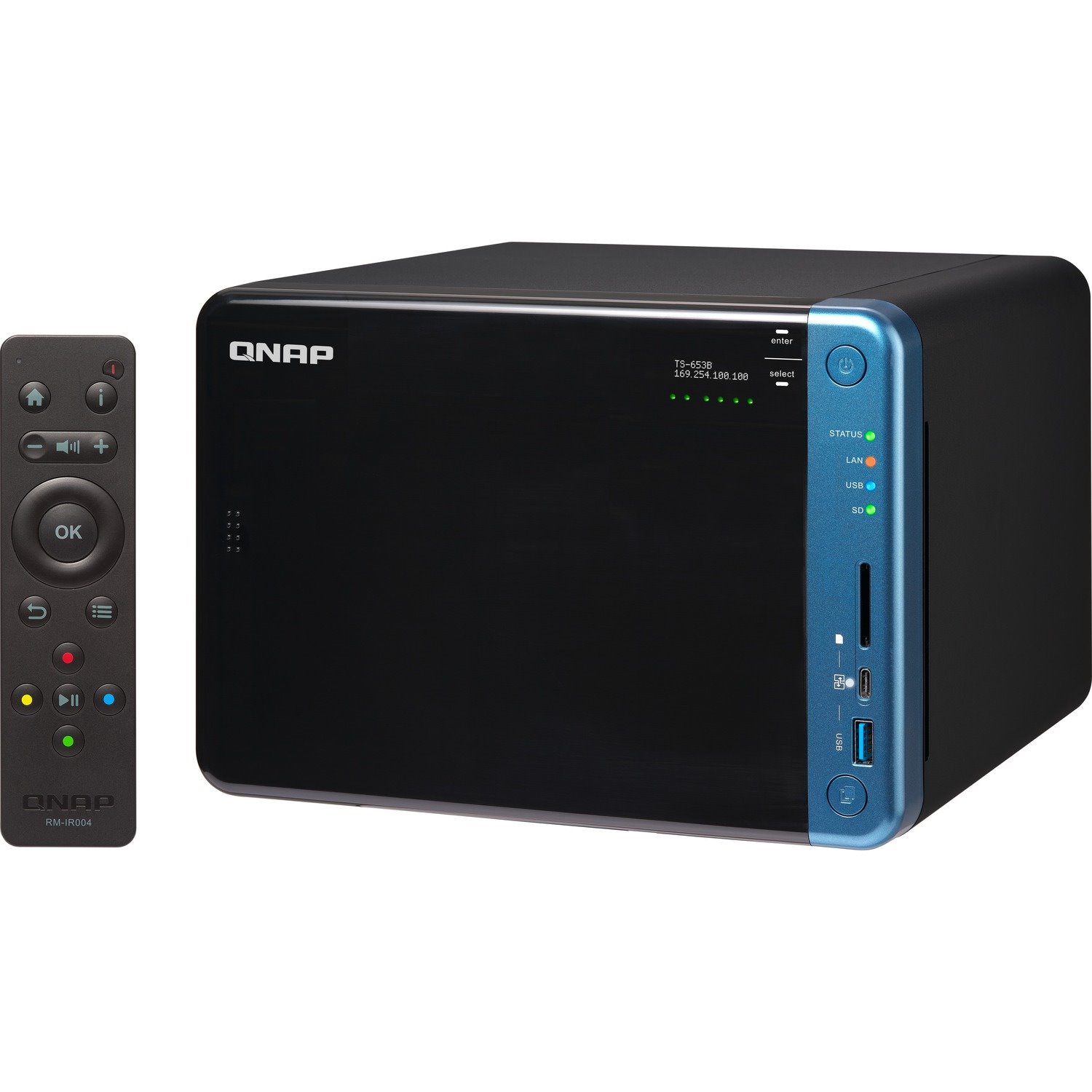 QNAP Turbo NAS TS-653B 6 x Total Bays SAN/NAS Storage System - Intel Celeron J3455 Quad-core (4 Core) 1.50 GHz - 4 GB RAM - DDR3L SDRAM Desktop