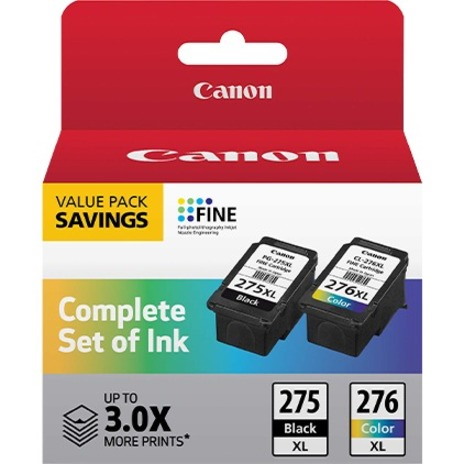 Canon PG-275XL/CL-276XL Original High Yield Inkjet Ink Cartridge - Value Pack - Return Program - Black, Tri-color - 2 Each