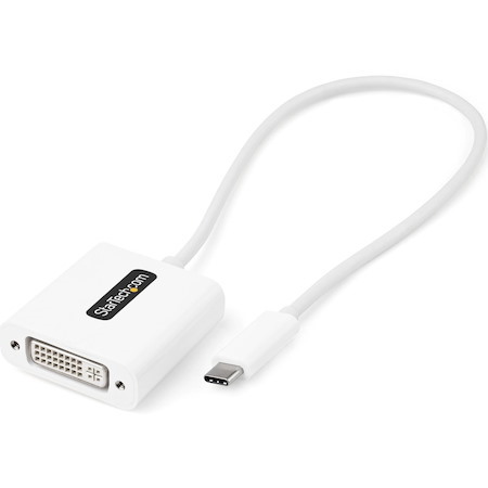 StarTech.com USB C to DVI Adapter, 1920x1200p, USB Type-C to DVI-D Adapter Dongle, USB-C to DVI Display/Monitor Video Converter, 12" Cable