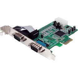 StarTech.com 2-port PCI Express RS232 Serial Adapter Card - PCIe to Dual Serial DB9 RS-232 Controller - 16550 UART - Windows and Linux