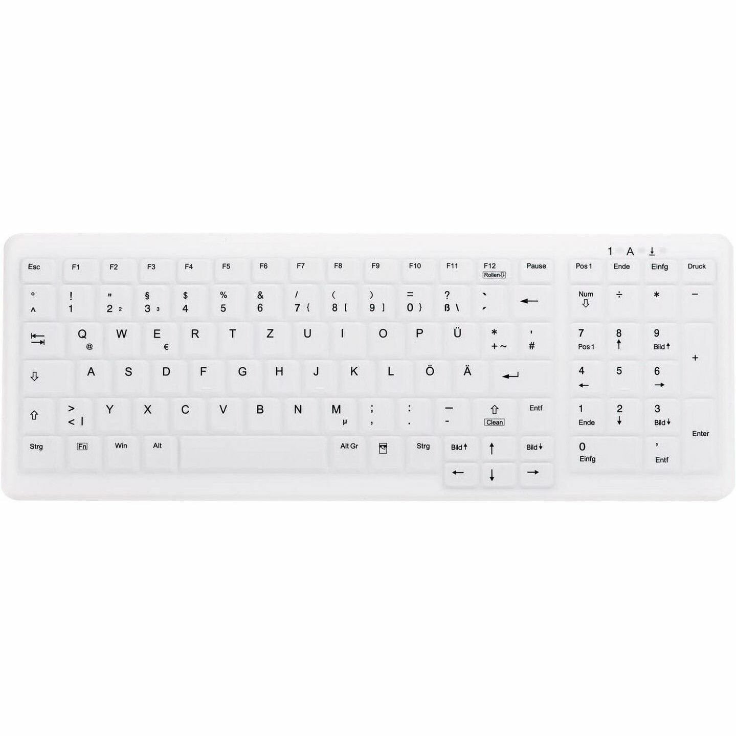 Active Key Keyboard - Wireless Connectivity - USB 1.1 Type A Interface - English (UK) - White