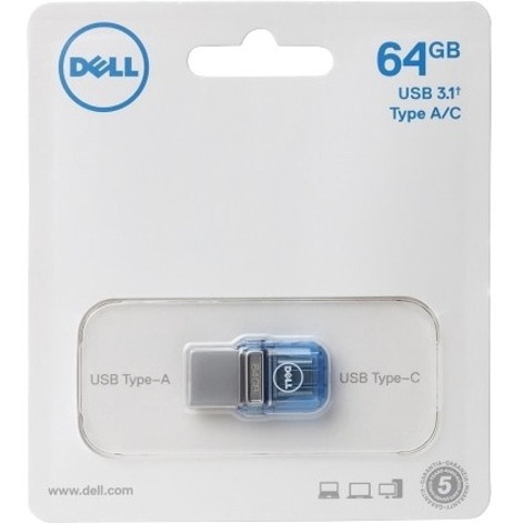 Dell 64 GB USB 3.1 Type A, USB 3.1 Type C Flash Drive