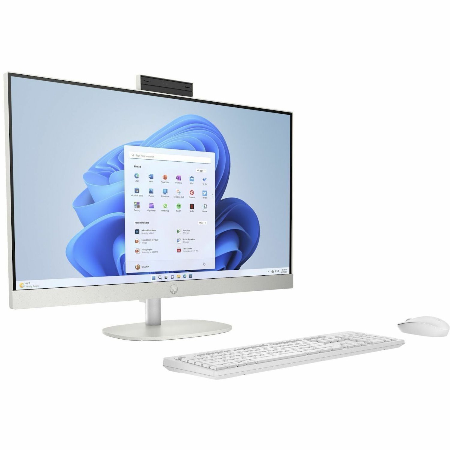 HP 27-cr0000a 27-cr0060 All-in-One Computer - AMD Ryzen 5 7520U - 8 GB - 512 GB SSD - 27" Full HD Touchscreen - Desktop - Shell White