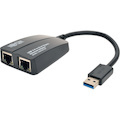 Tripp Lite USB 3.0 to Dual Port Gigabit Ethernet Adapter RJ45 10/100/1000 Mbps