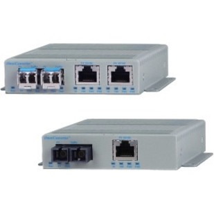 Omnitron Systems OmniConverter FPoE/SL 2x PoE 2x SFP US AC Powered Wide Temp