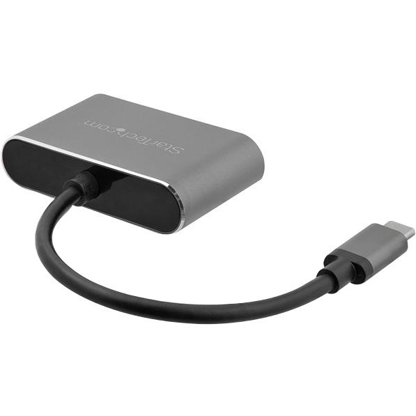 StarTech.com USB C to VGA and HDMI Adapter - Aluminum - USB-C Multiport Adapter - 6 in / 15.24 cm Built-In Cable