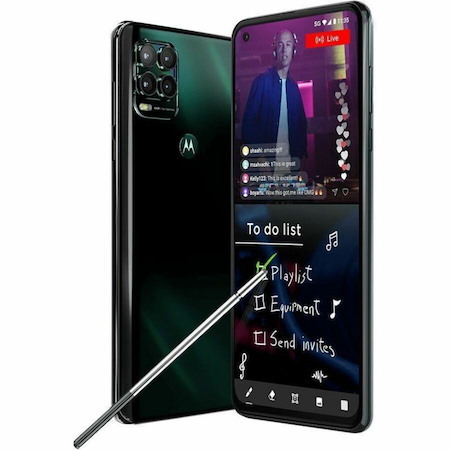 Motorola Mobility moto g stylus 5G 128 GB Smartphone - 6.8" LTPS LCD Full HD Plus 1080 x 2400 - Octa-core (Kryo 460Dual-core (2 Core) 2 GHz + Kryo 460 Hexa-core (6 Core) 1.80 GHz - 4 GB RAM - Android 11 - 5G - Cosmic Emerald