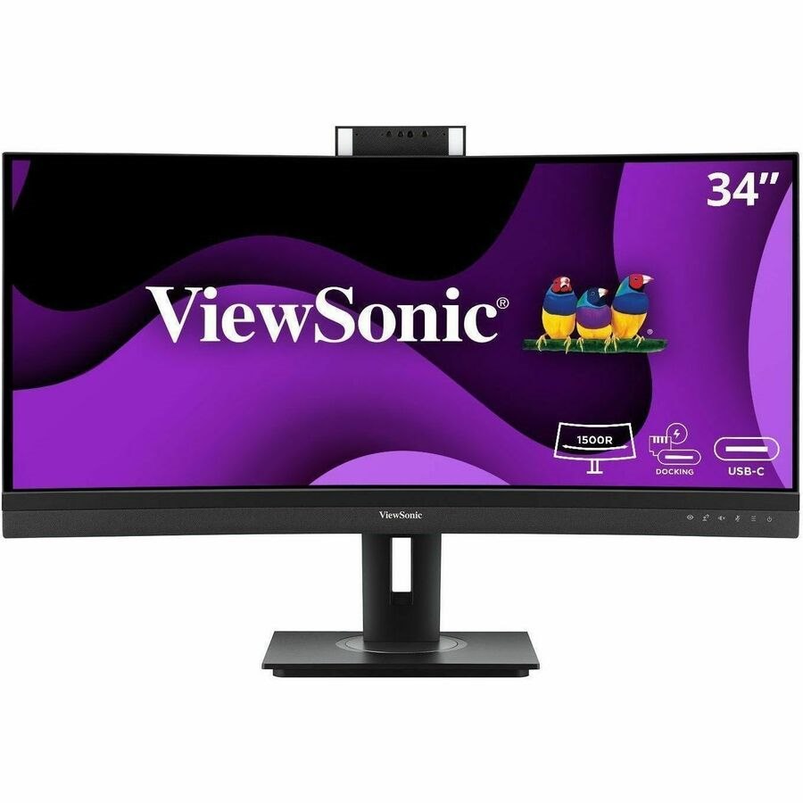 ViewSonic VG3457CV 34" Class Webcam UW-QHD Curved Screen LED Monitor - 21:9 - Black