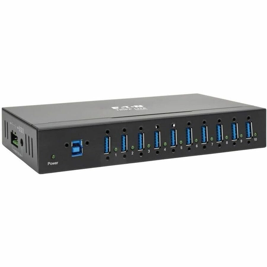 Eaton Tripp Lite Series 10-Port Industrial-Grade USB 3.x (5Gbps) Hub - 20 kV ESD Immunity, Metal Housing, Mountable