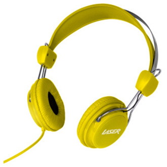 LASER Wired Over-the-head Binaural Stereo Headphone - Yellow