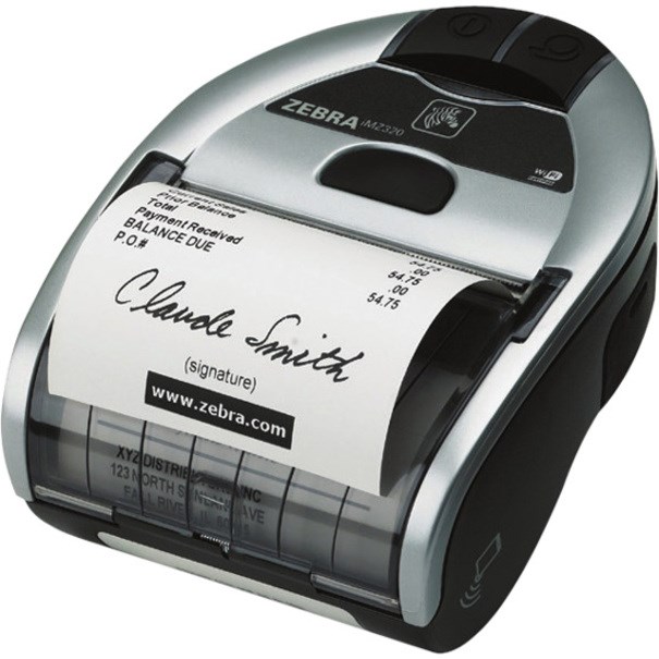 Zebra iMZ320 Mobile Direct Thermal Printer - Monochrome - Portable - Receipt Print - USB - Bluetooth - Battery Included