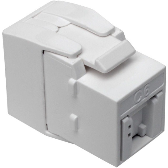 Eaton Tripp Lite Series Keystone Jack Cat6/Cat5e, RJ45, Shuttered, Dust Cap - Toolless, PoE/PoE+ Compliant, White, TAA