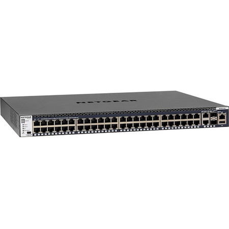 Netgear M4300 M4300-52G 48 Ports Manageable Layer 3 Switch - 10 Gigabit Ethernet, Gigabit Ethernet - 10GBase-T, 10/100/1000Base-TX, 10GBase-SR, 1000Base-SX, 1000Base-LX, 10GBase-LRM, 10GBase-LR