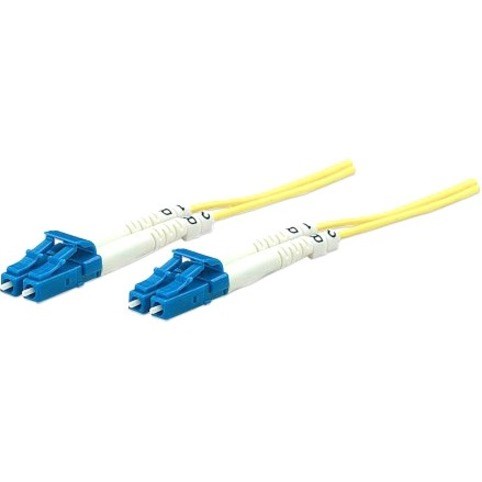 Intellinet Network Solutions Fiber Optic Patch Cable, LC/LC, OS2, 9/125, Single-Mode, Duplex, Yellow, 10 ft (3 m)